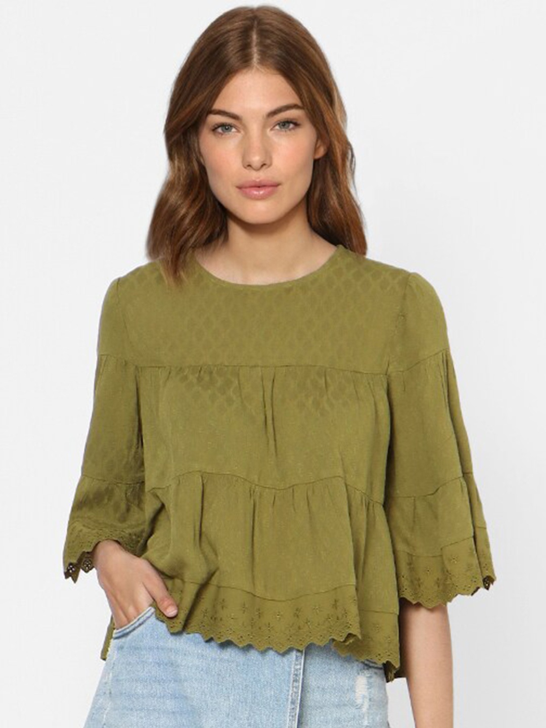 

ONLY Green High-Low Top