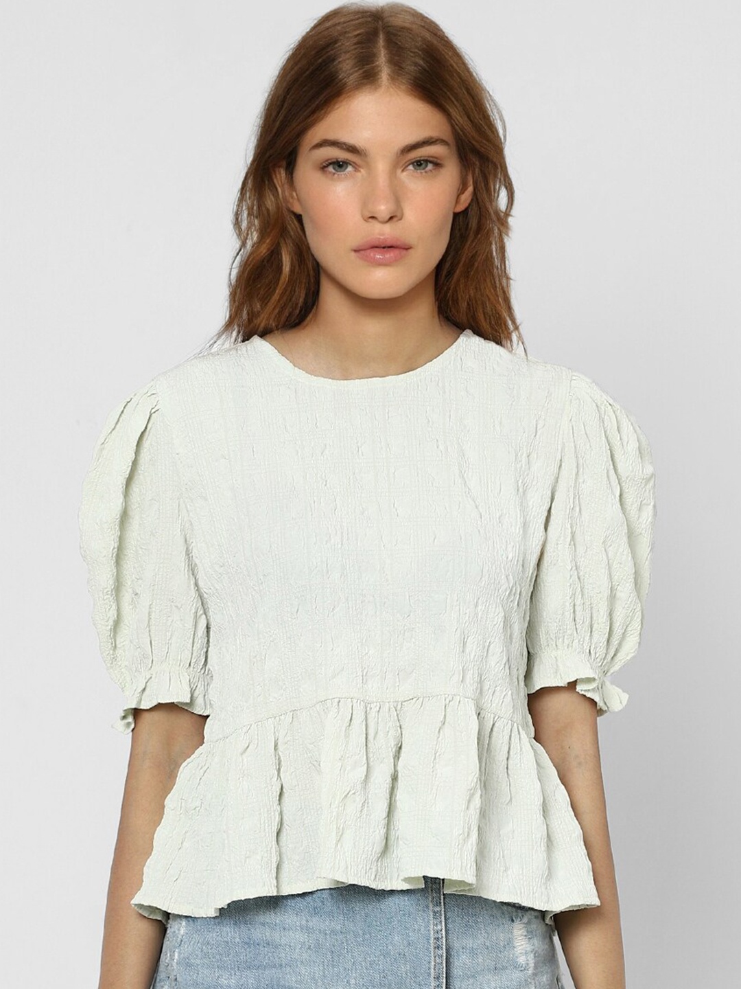 

ONLY Green Peplum Top