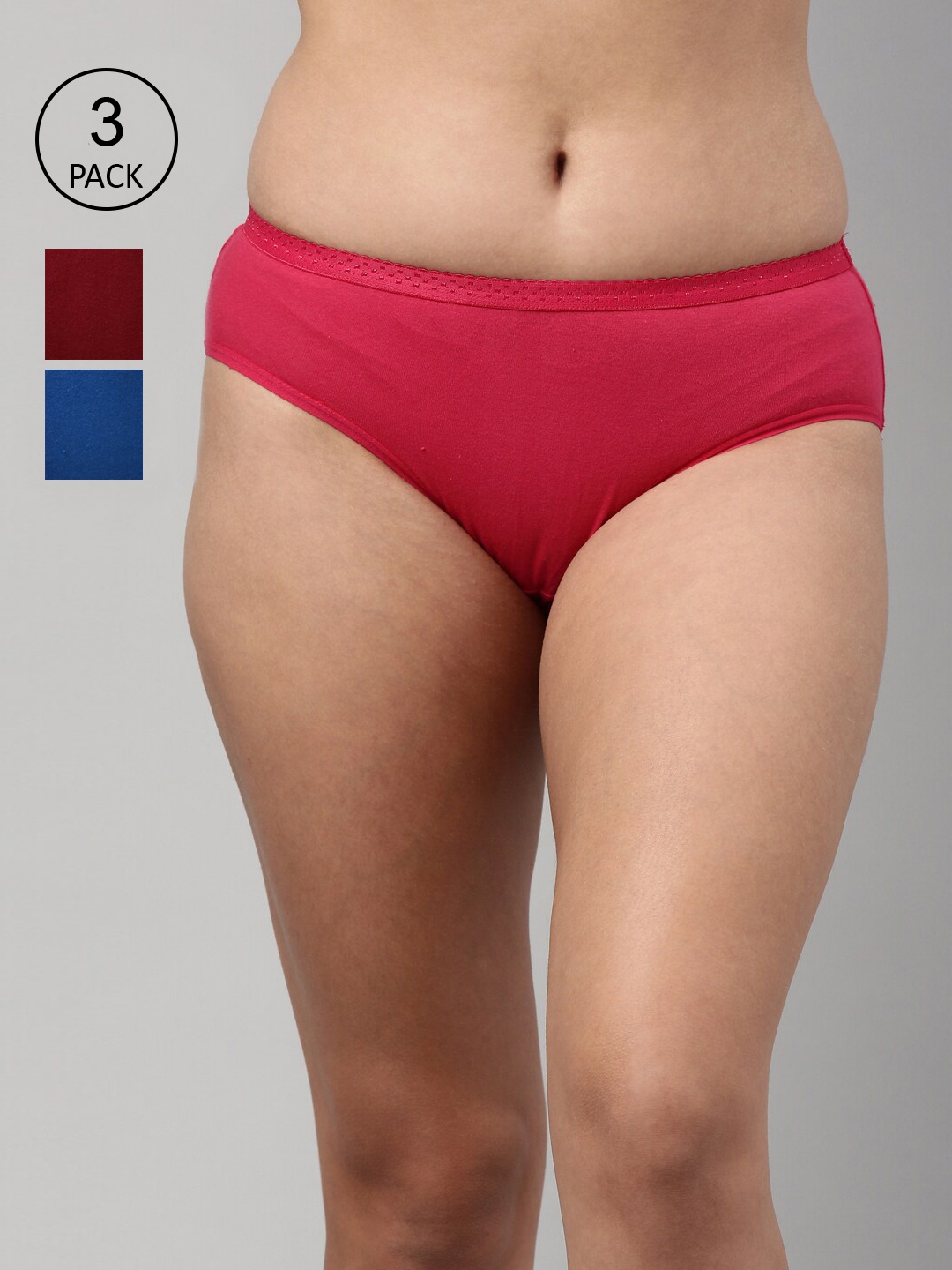 

Feelings Women Pack Of 3 Assorted Cotton Hipster Briefs
