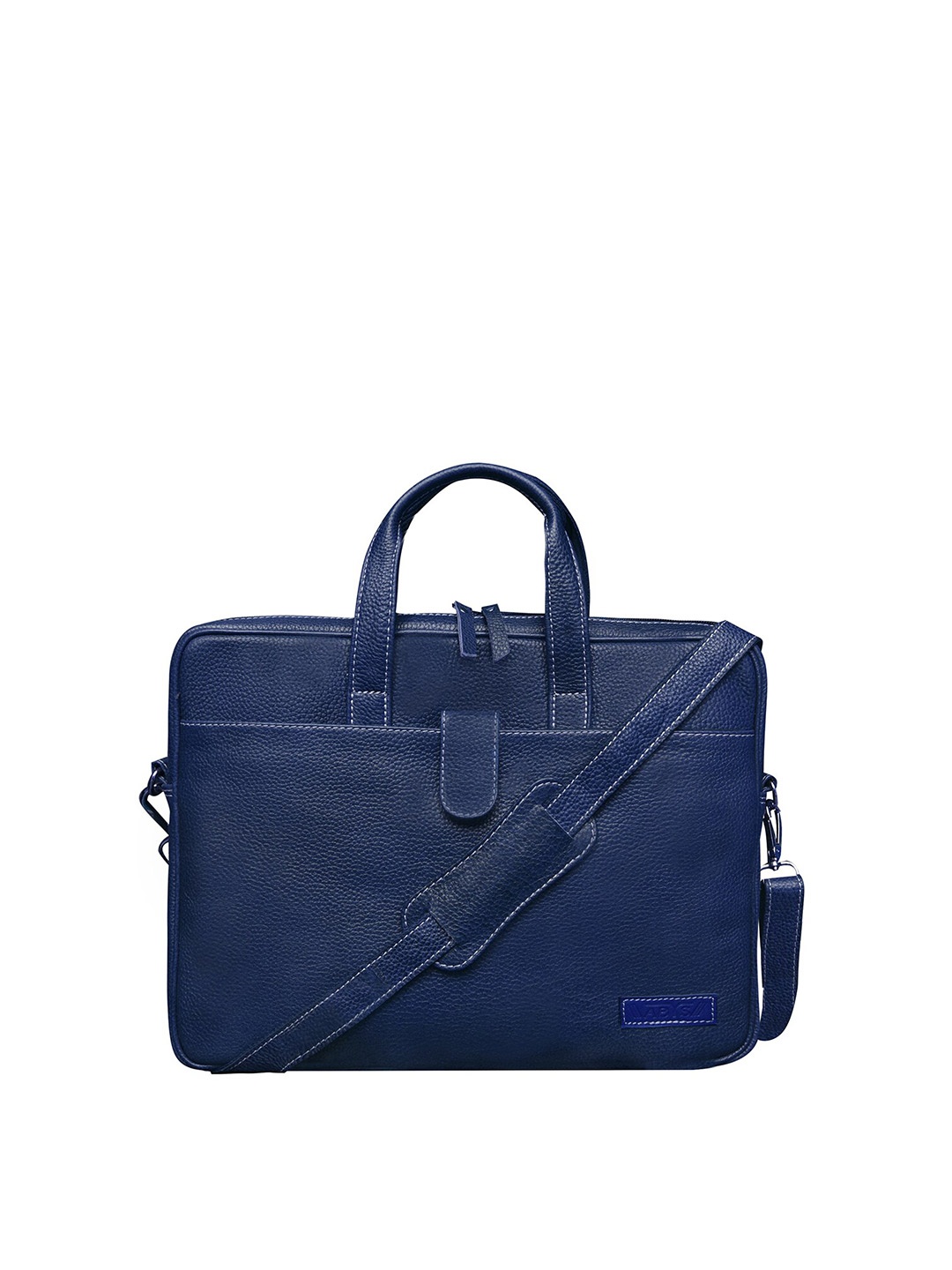 

ABYS Unisex Blue Textured Leather Laptop Bag