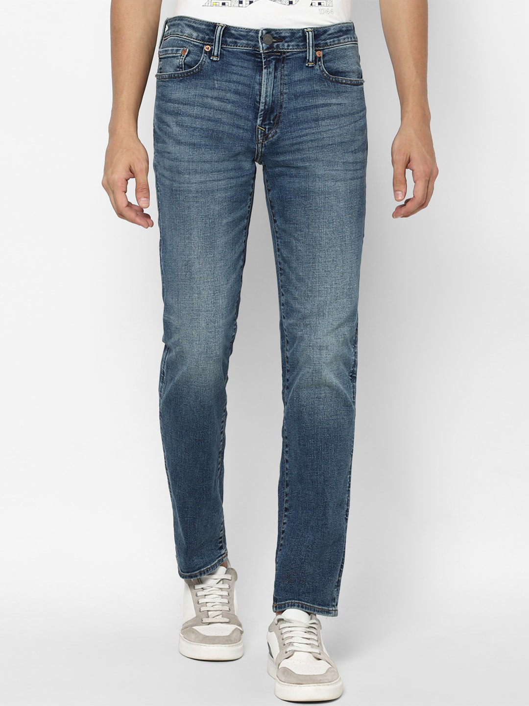 

AMERICAN EAGLE OUTFITTERS Men Blue Slim Fit Heavy Fade Jeans