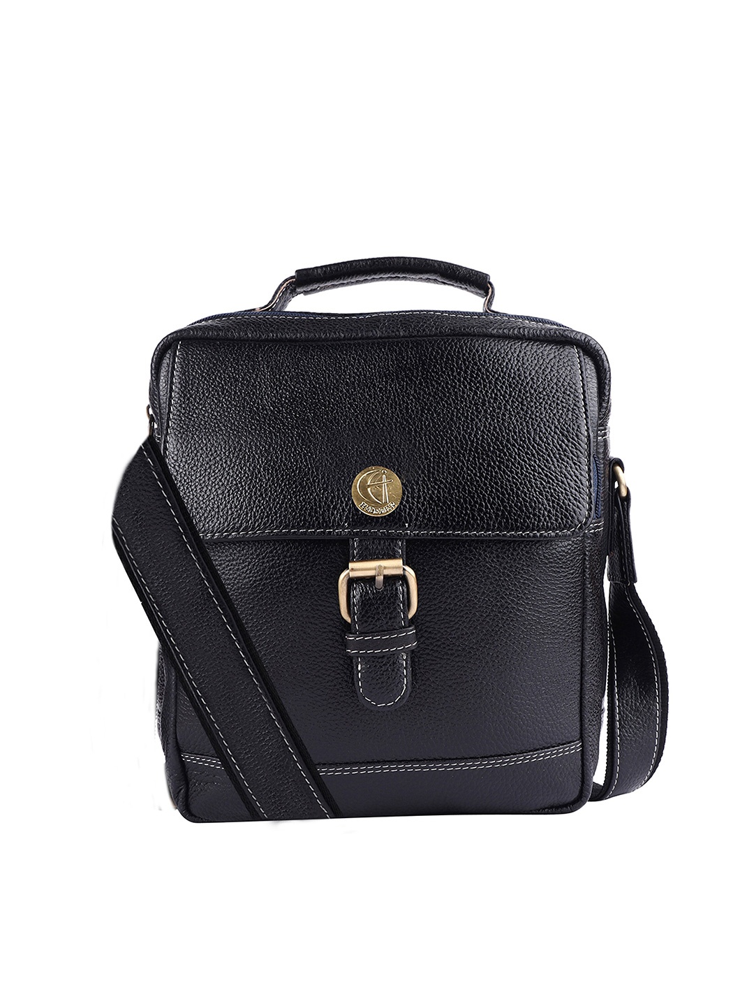 

HiLEDER Unisex Leather Textured Messenger Bag, Blue