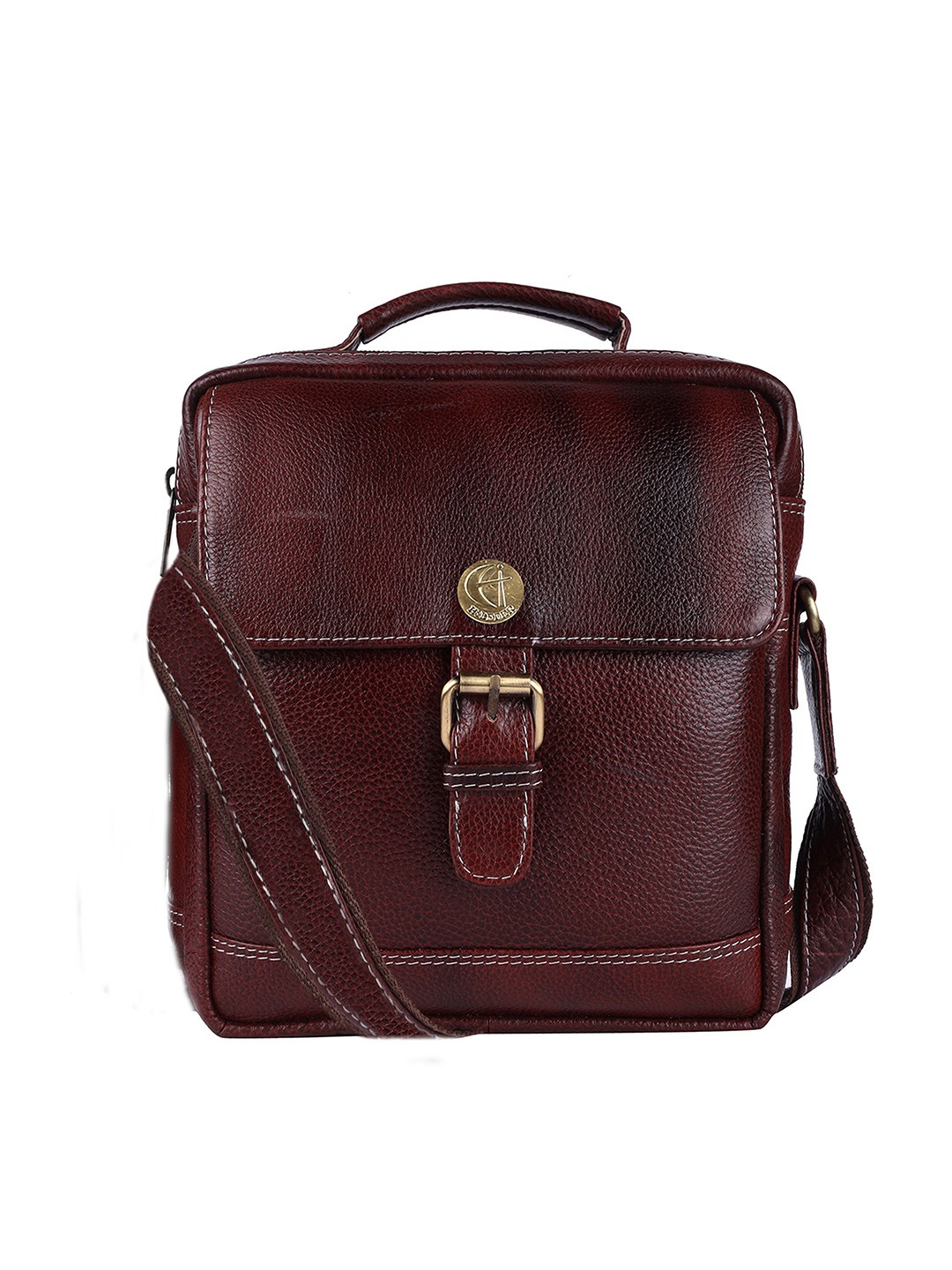 

HiLEDER Unisex Pure Leather Sling Cross Body Travel Messenger Bag, Brown