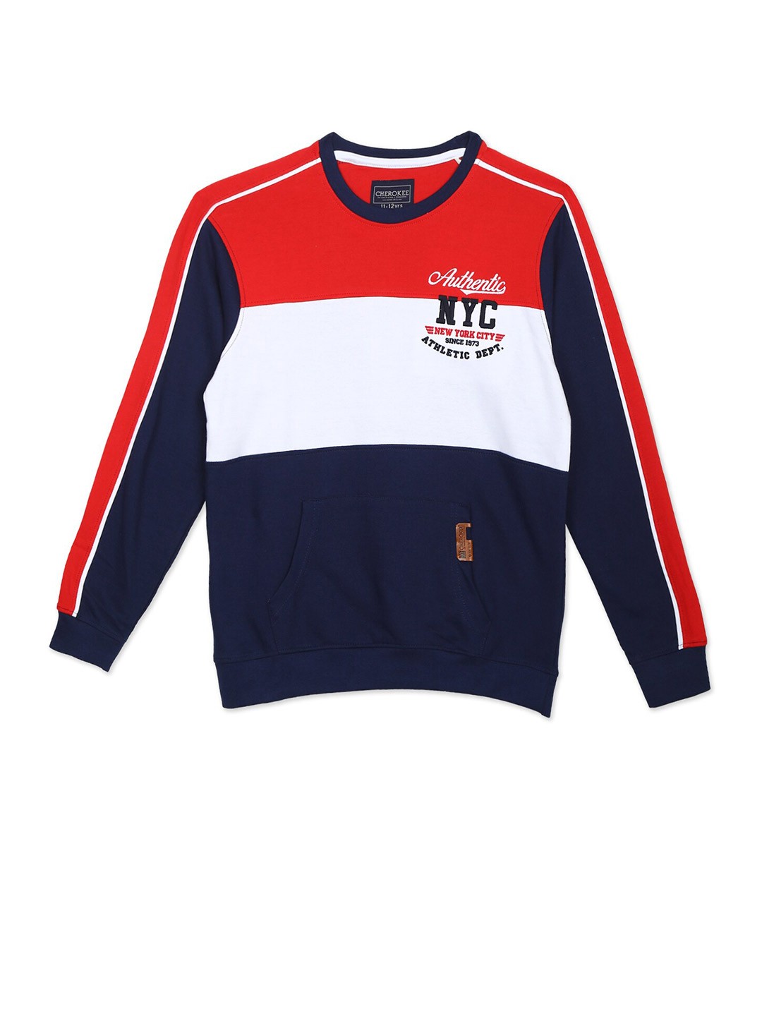 

Cherokee Boys Navy Blue & Red Colourblocked Sweatshirt
