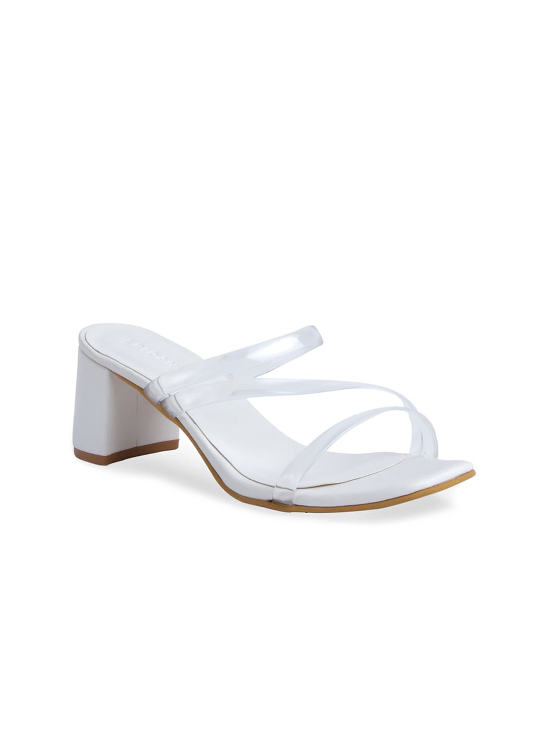 

ERIDANI White Block Sandals