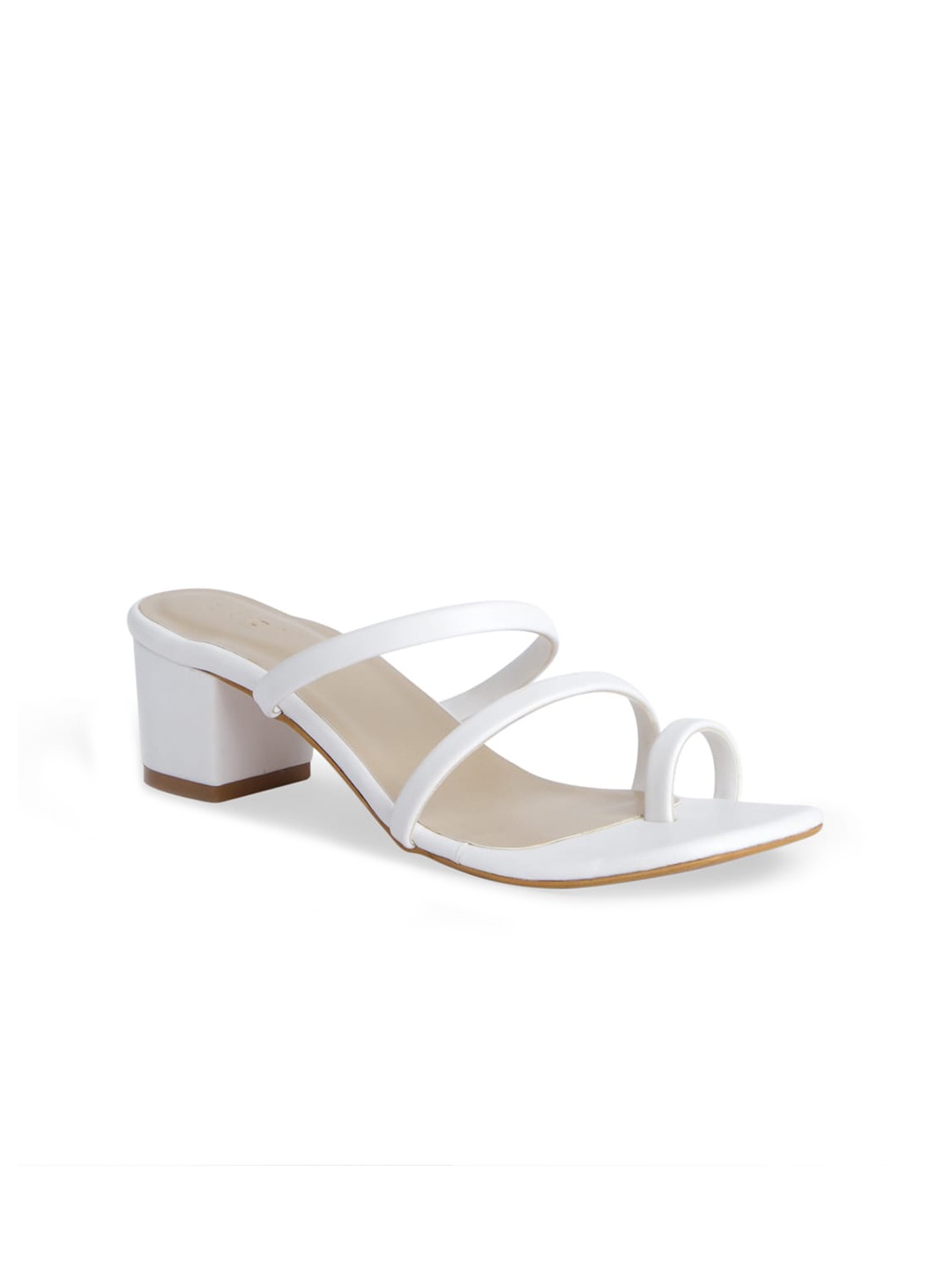 

ERIDANI White Block Sandals