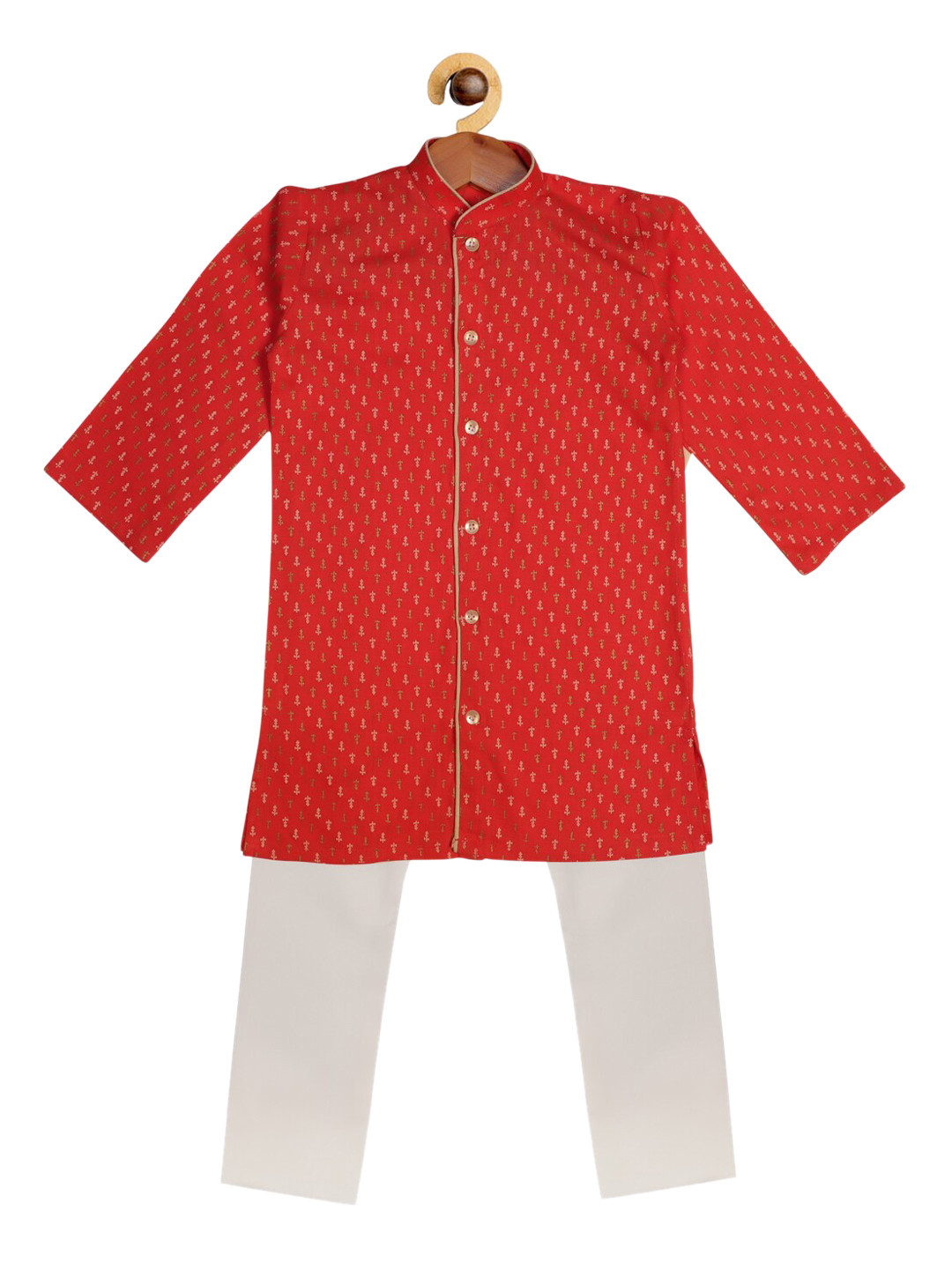 

SOULFULLY INDIAN Boys Red Printed Regular Kurta with Pyjamas