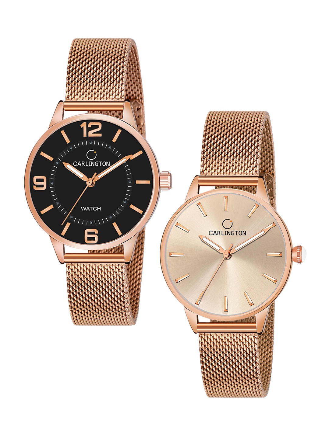 

CARLINGTON Women Set Of 2 Watches CT2002-CT2007, Rose gold