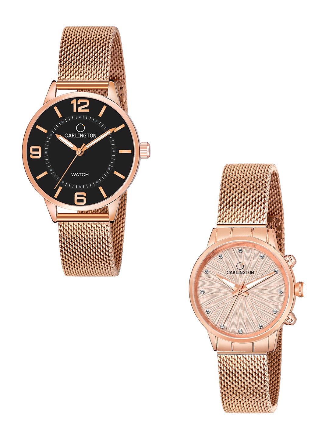 

CARLINGTON Women Set Of 2 Watches CT2002-CT2017, Rose gold