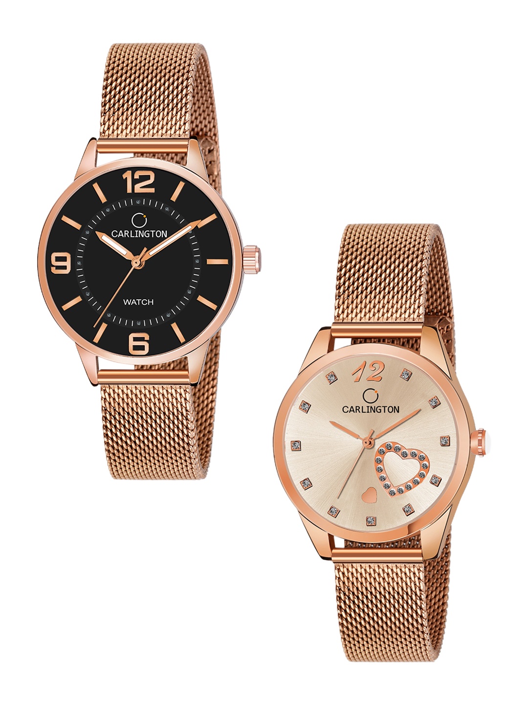 

CARLINGTON Women Set Of 2 Watches CT2002-CT2006, Rose gold