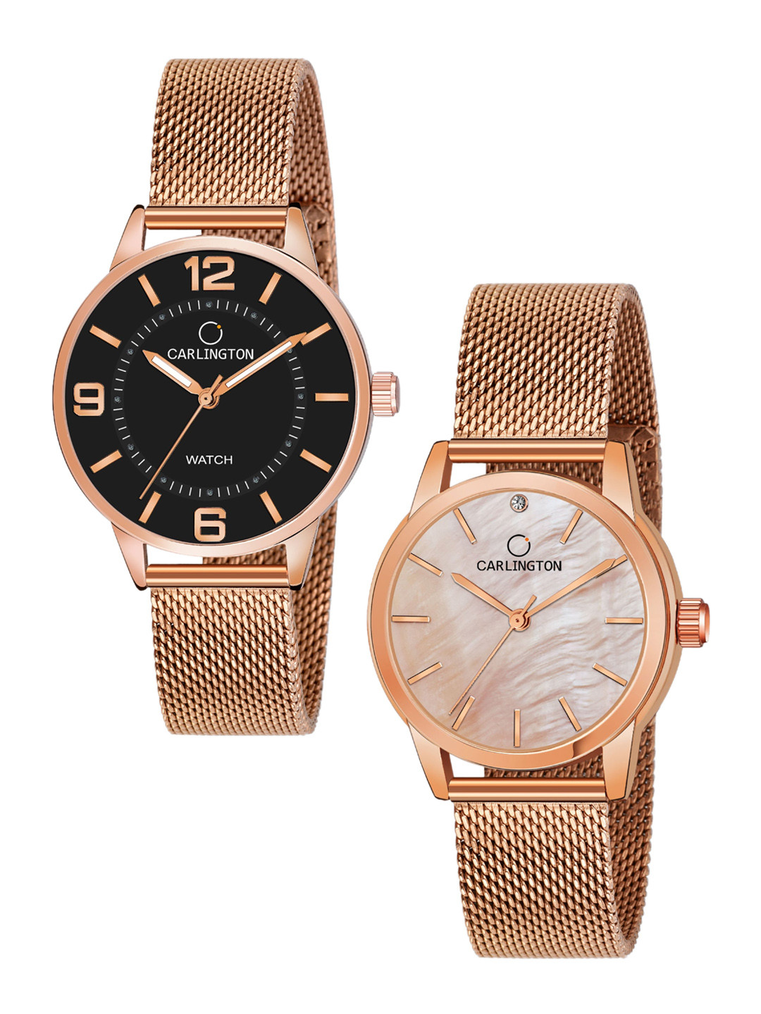 

CARLINGTON Women Set Of 2 Watches CT2002-CT2010, Rose gold