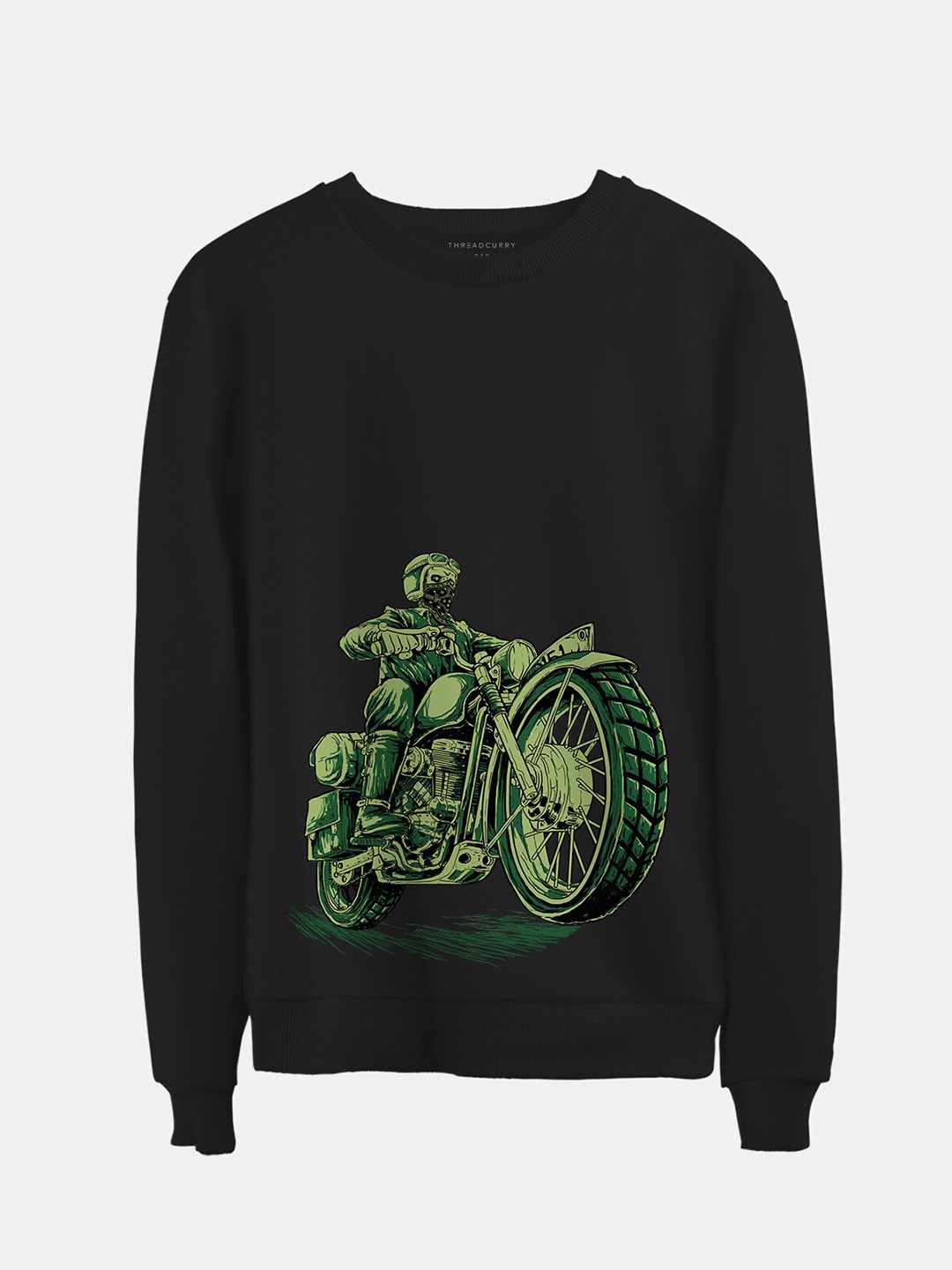 

THREADCURRY Kids Black & Green Printed Cotton Sweatshirt