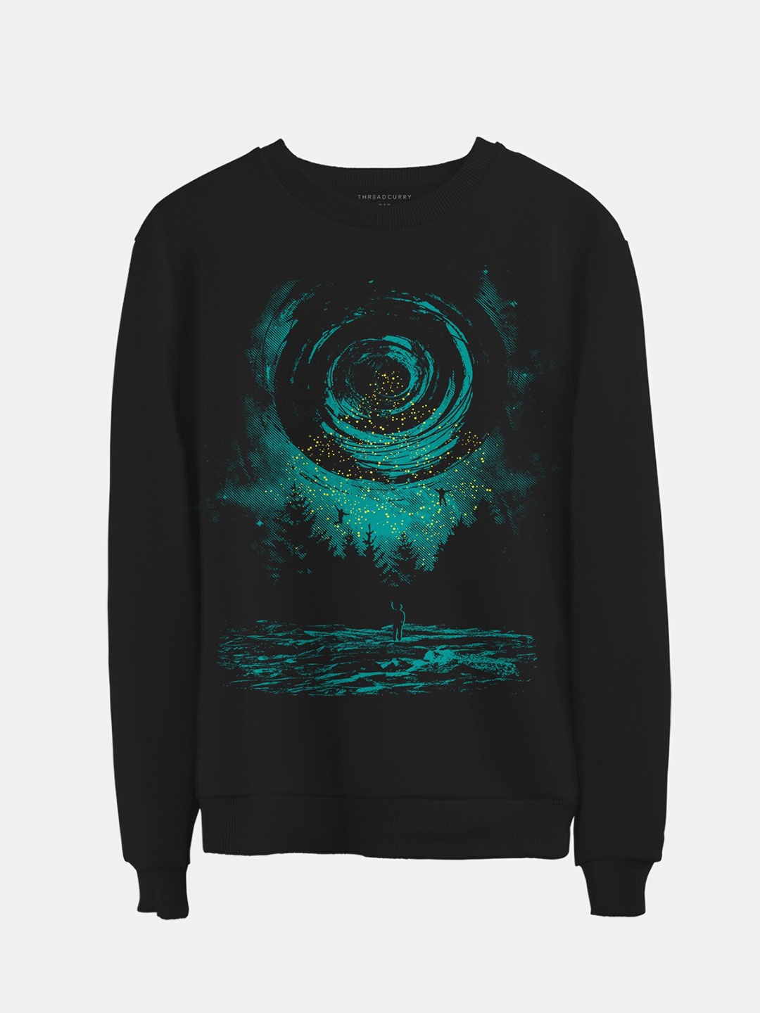

THREADCURRY Kids Black & Green Printed Cotton Sweatshirt