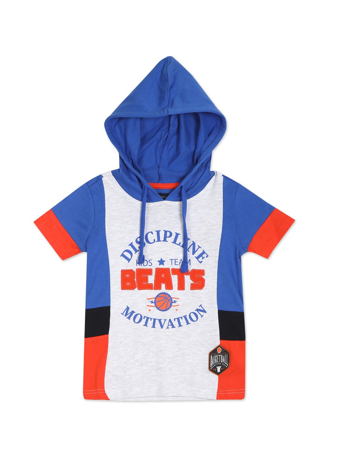 

Cherokee Boys Grey & Blue Colourblocked Hooded T-shirt