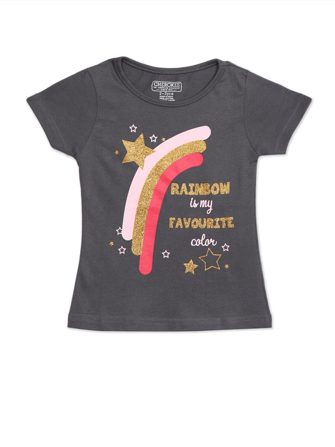 

Cherokee Girls Grey Printed T-shirt