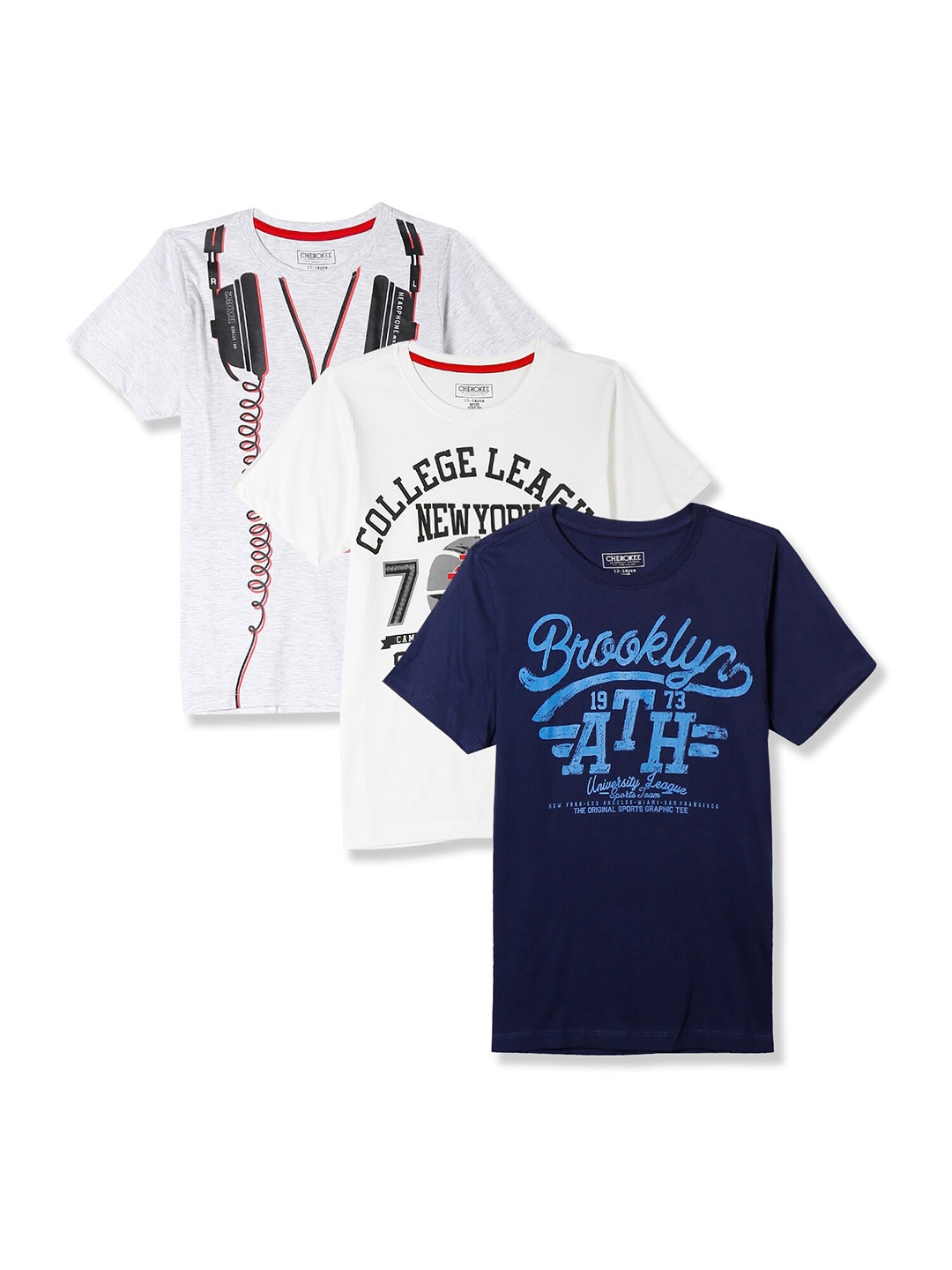 

Cherokee Boys Pack of 3 Assorted Printed Pure Cotton T-shirts