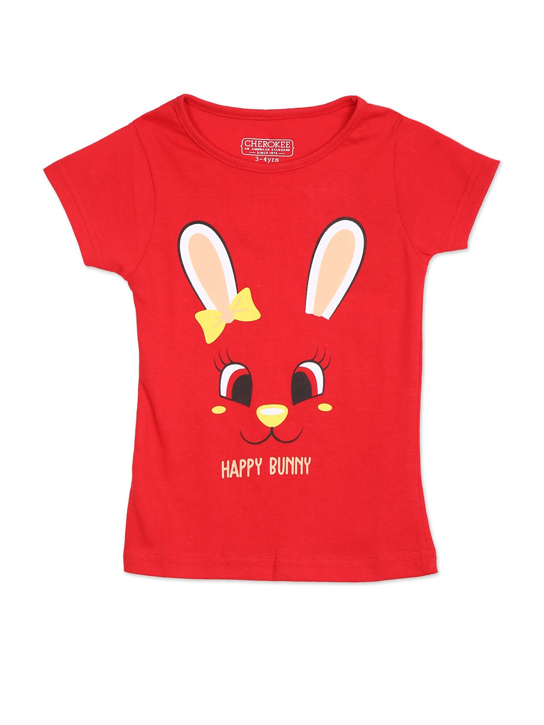 

Cherokee Girls Red Rabbit Printed Pure Cotton T-shirt