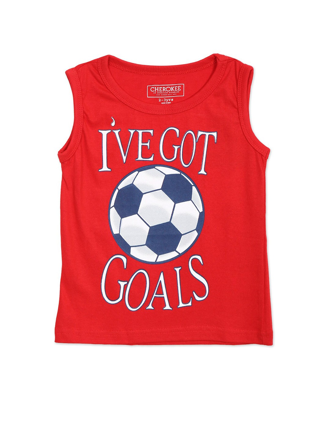 

Cherokee Boys Red Graphic Printed Sleeveless T-shirt