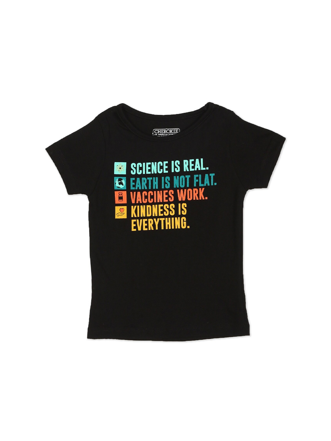 

Cherokee Girls Black Printed T-shirt
