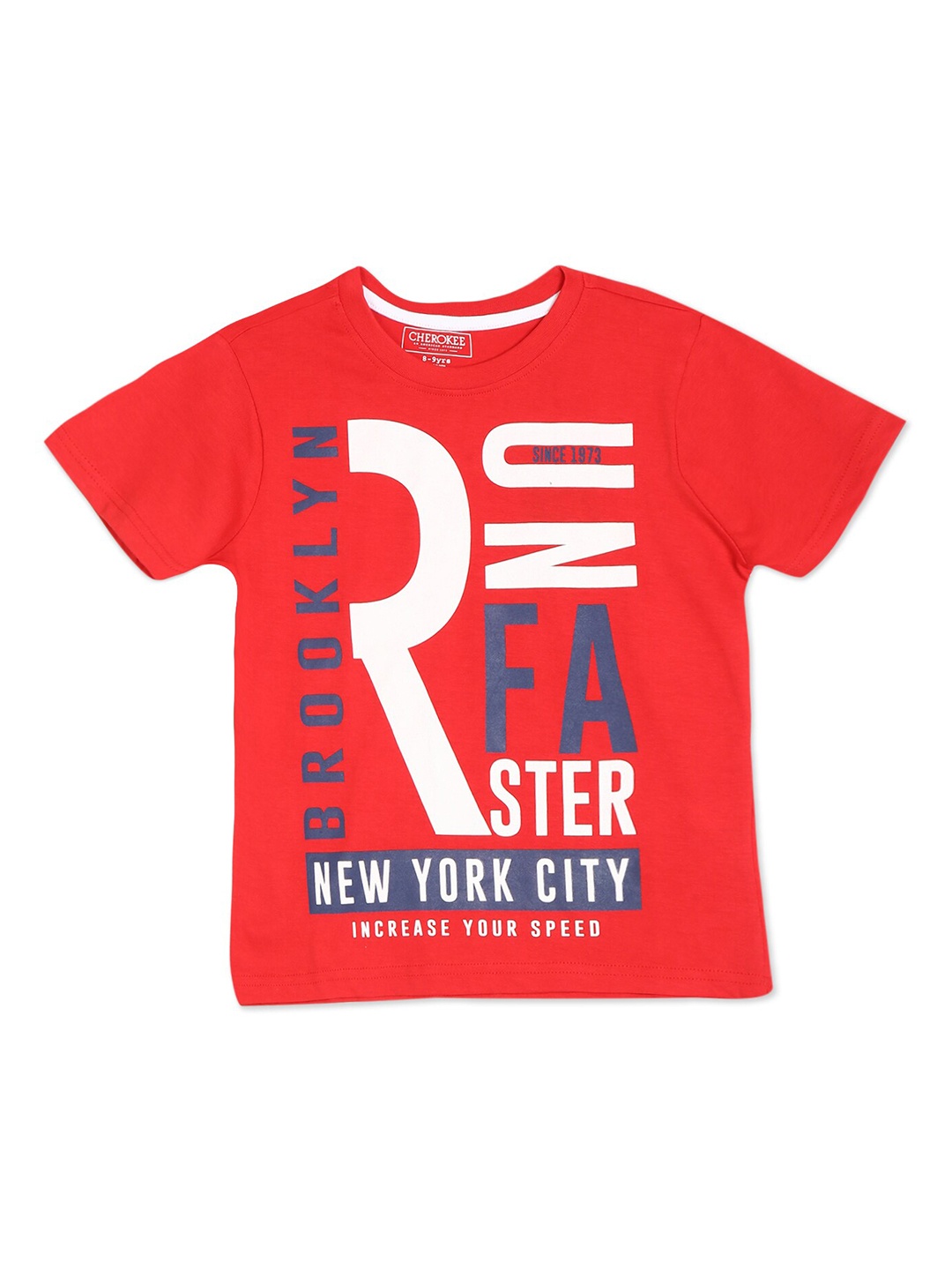 

Cherokee Boys Red & White Typography Printed T-shirt