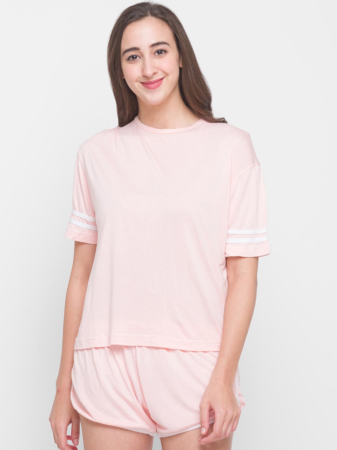 

Nick&Jess Women Pink Pure Cotton Night suit