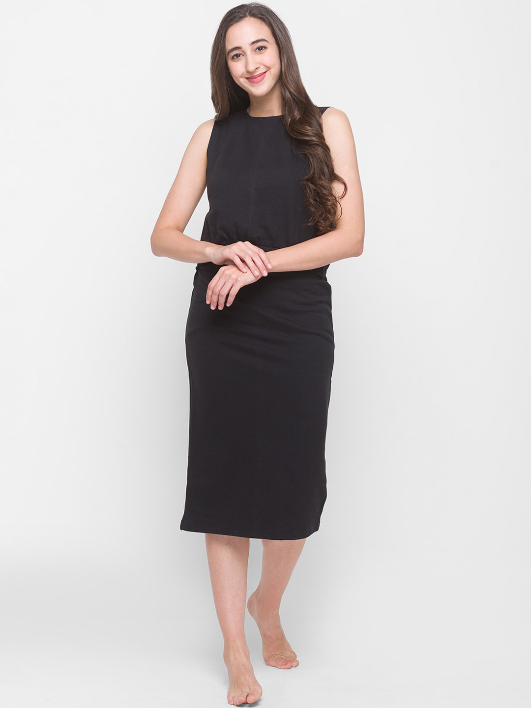 

Nick&Jess Women Black Pure Cotton Night suit