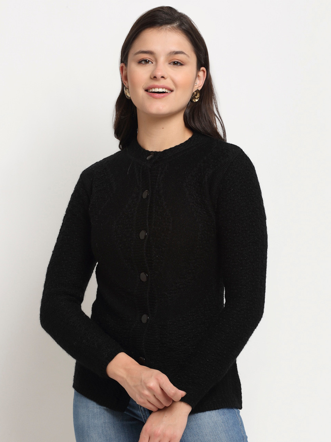 

VANYA Women Black Cardigan