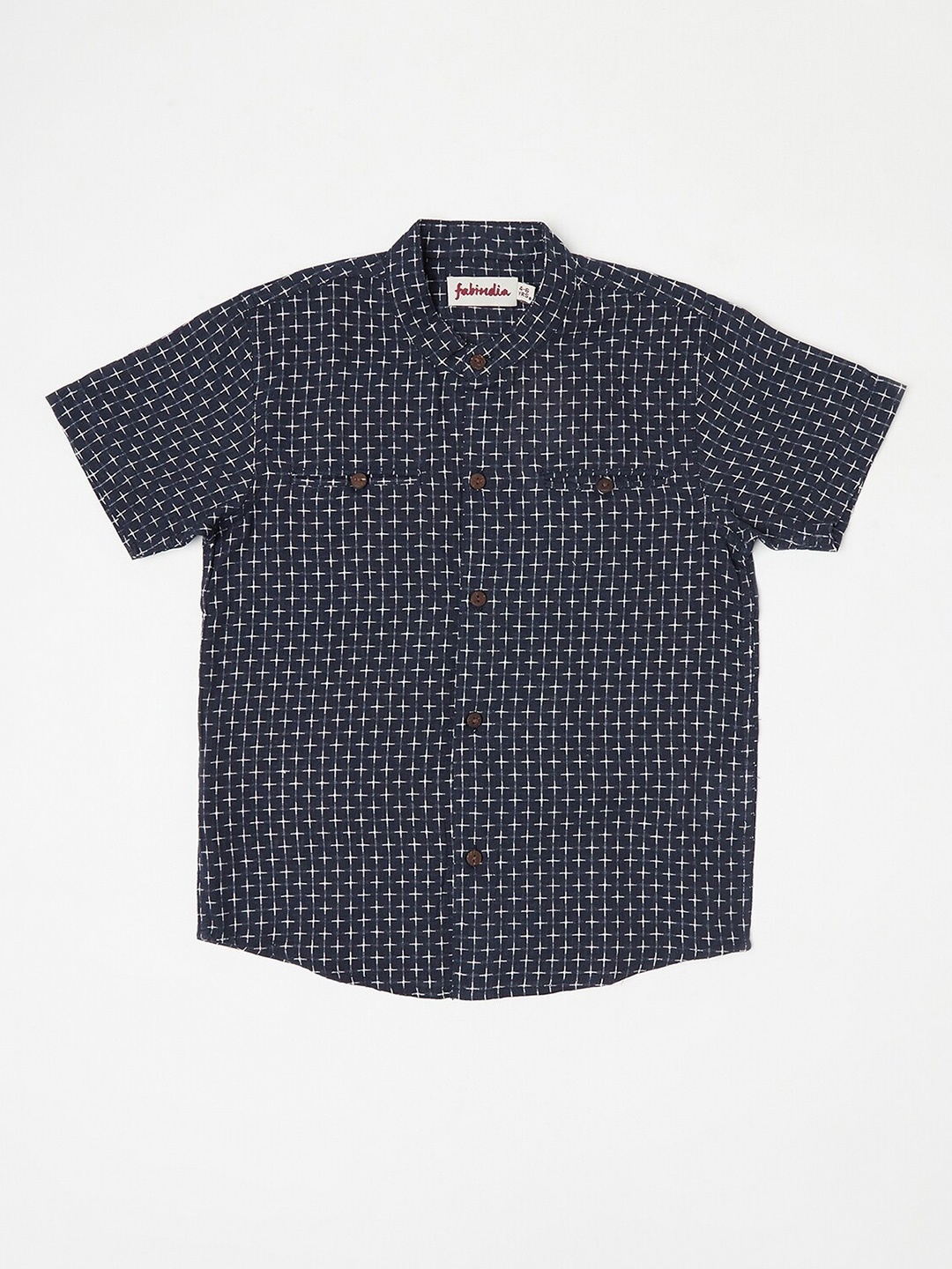 

Fabindia Boys Blue Opaque Printed Casual Shirt
