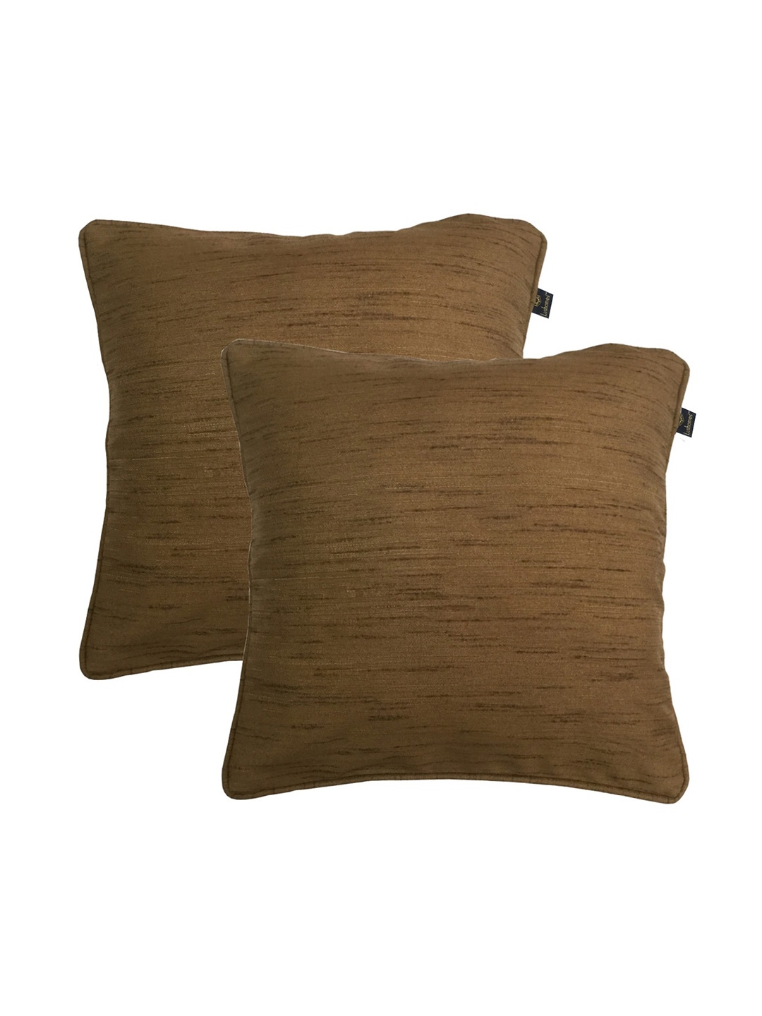 

Lushomes Set Of 2 Beige Solid Square Cushion Covers