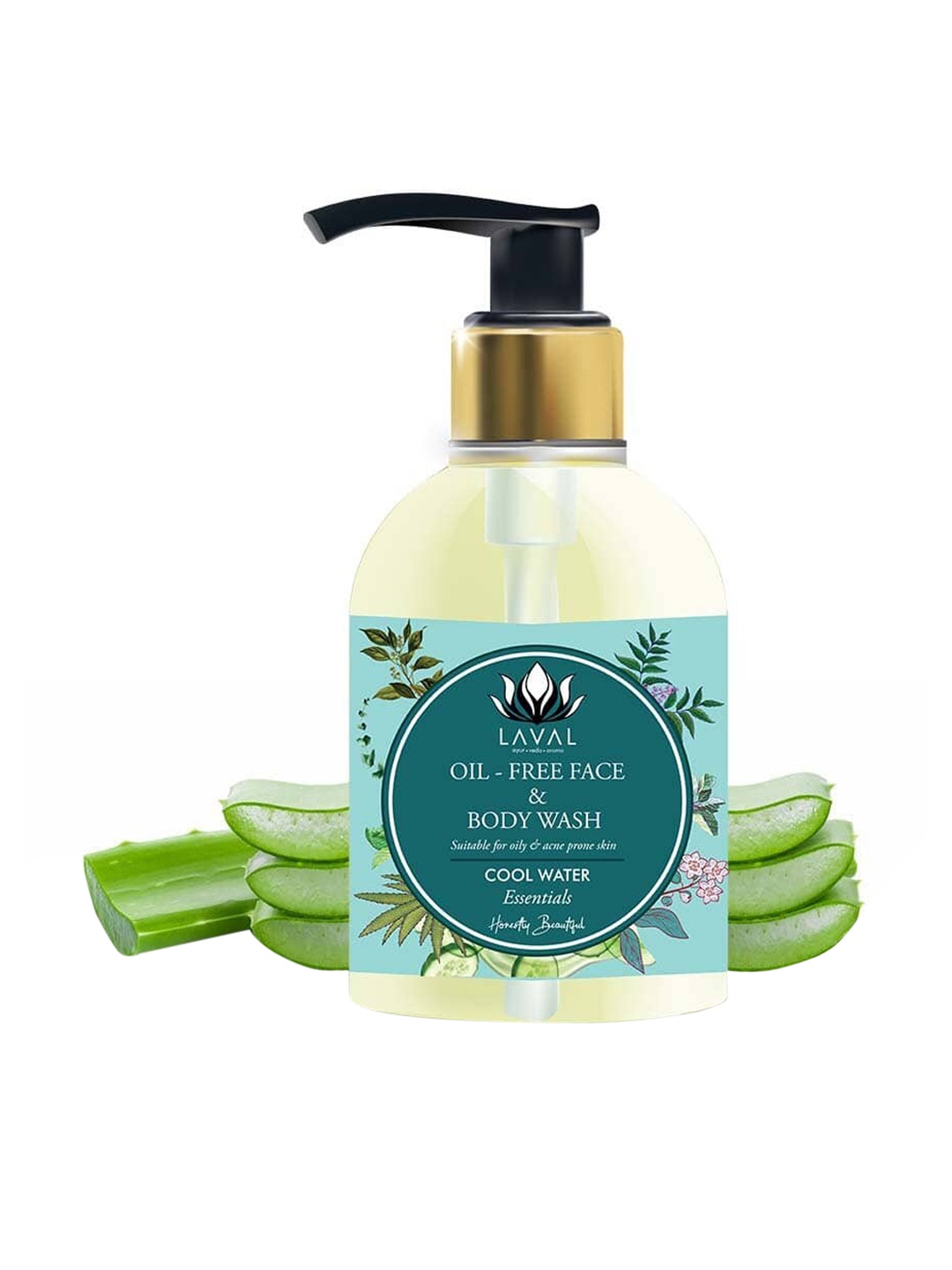 

LAVAL Cool Water Oil Free Face & Body Wash - 180 ml, Blue