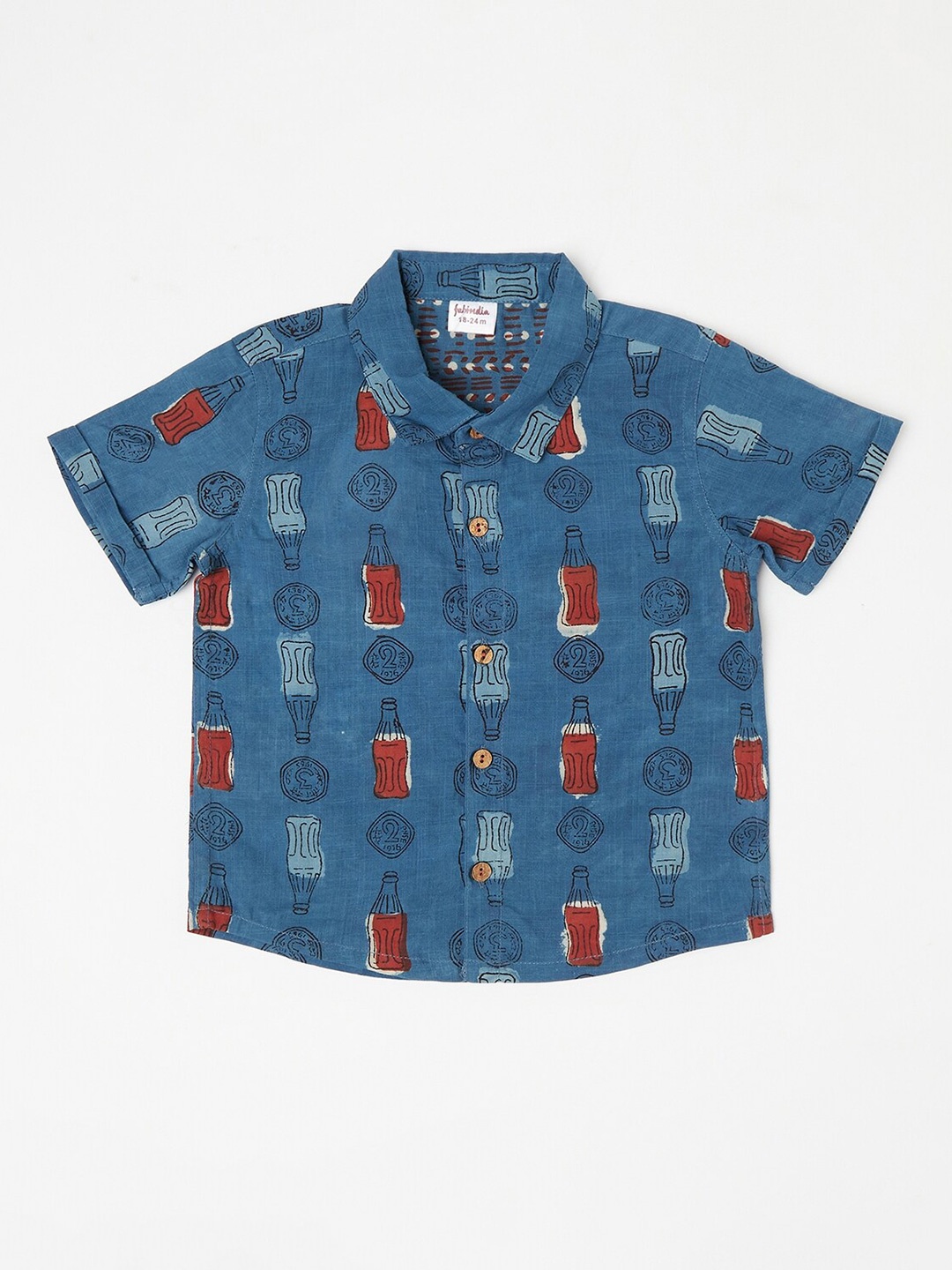 

Fabindia Girls Blue Opaque Printed Casual Shirt