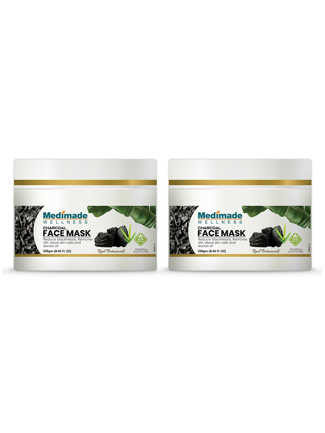 

Medimade Set Of 2 Activated Charcoal Clay Face Mask, Na
