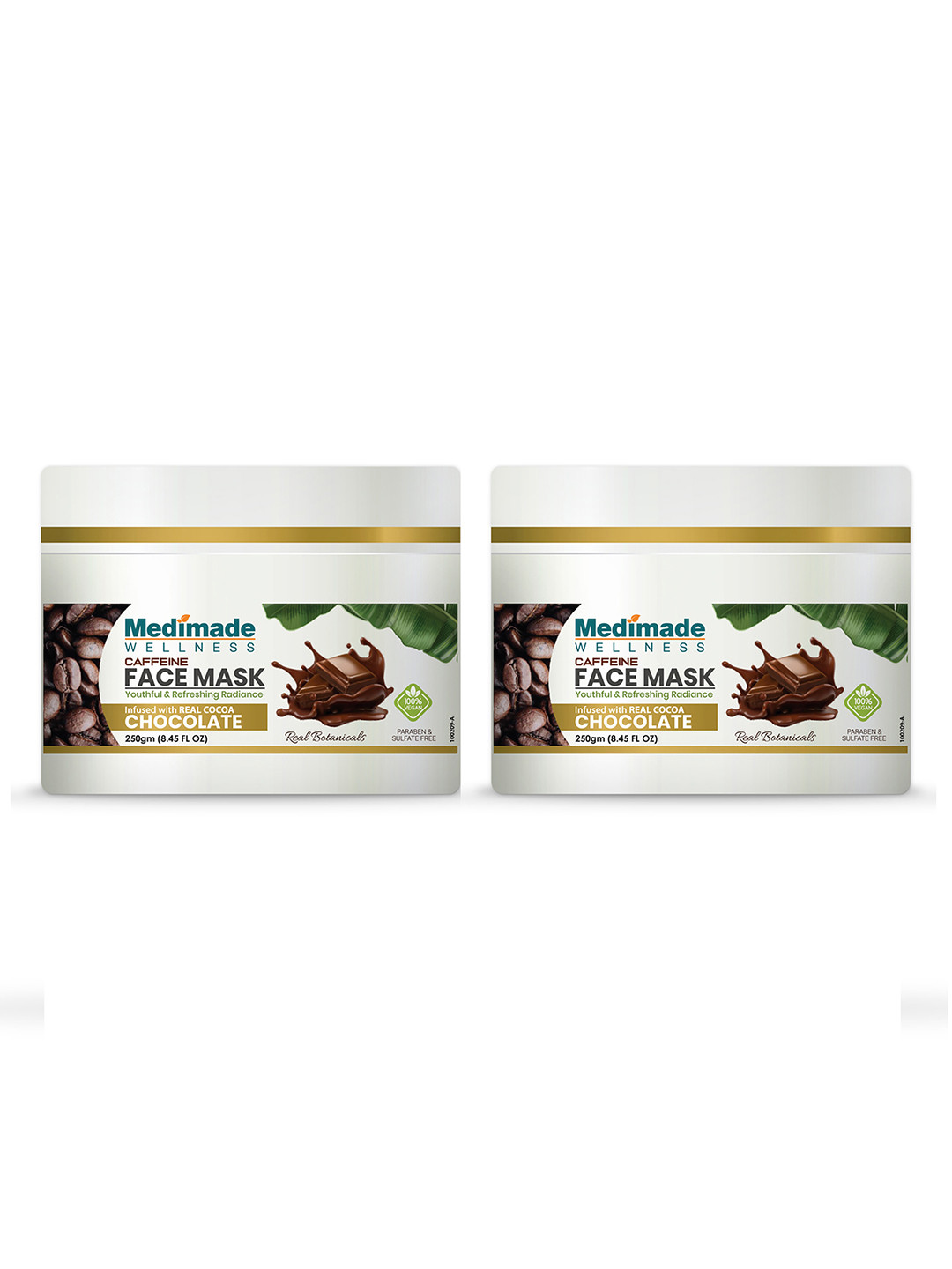 

Medimade Set Of 2 Caffeine De-Tan Face Mask, Coffee brown