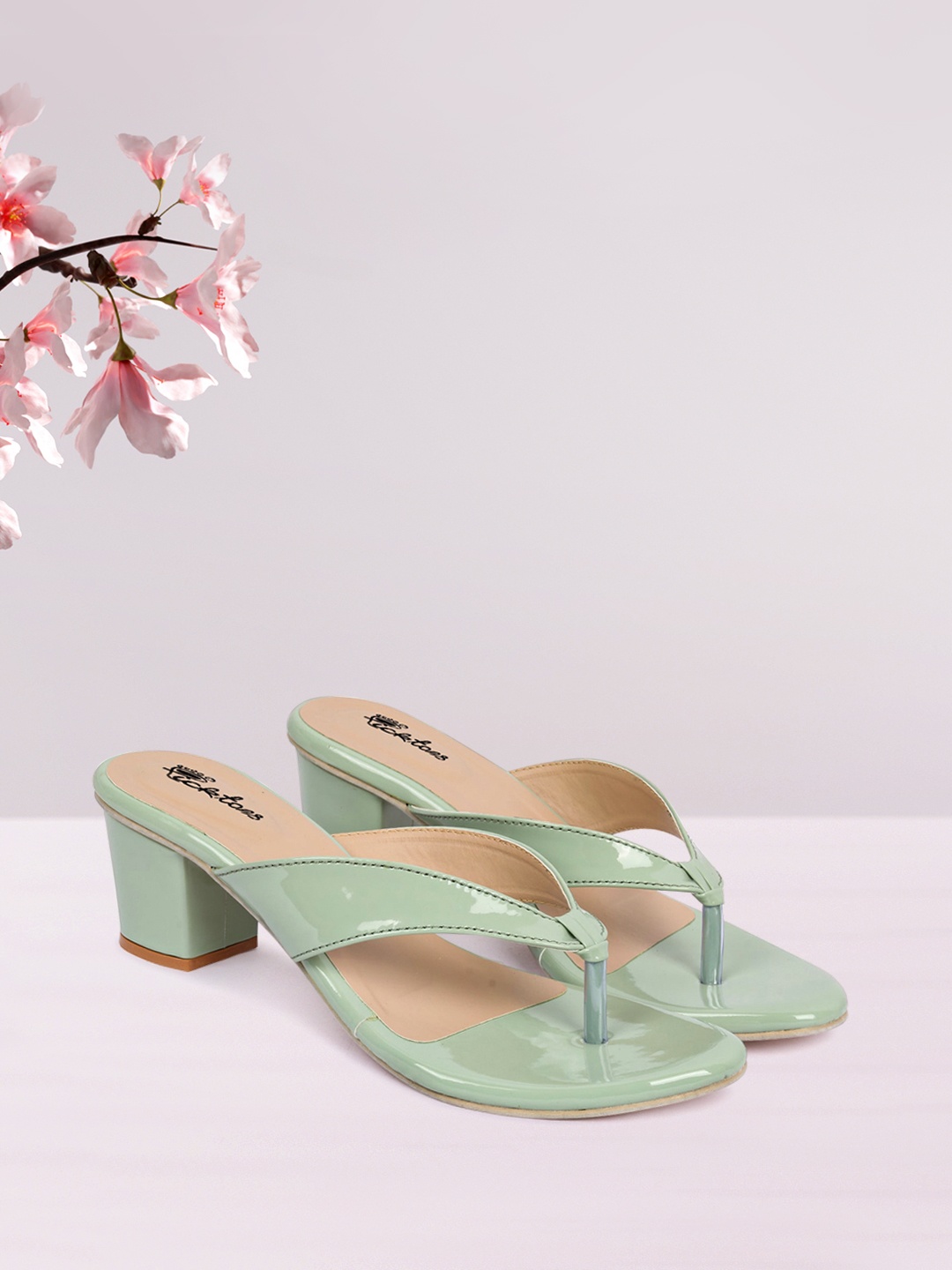 

Picktoes Green Block Heels