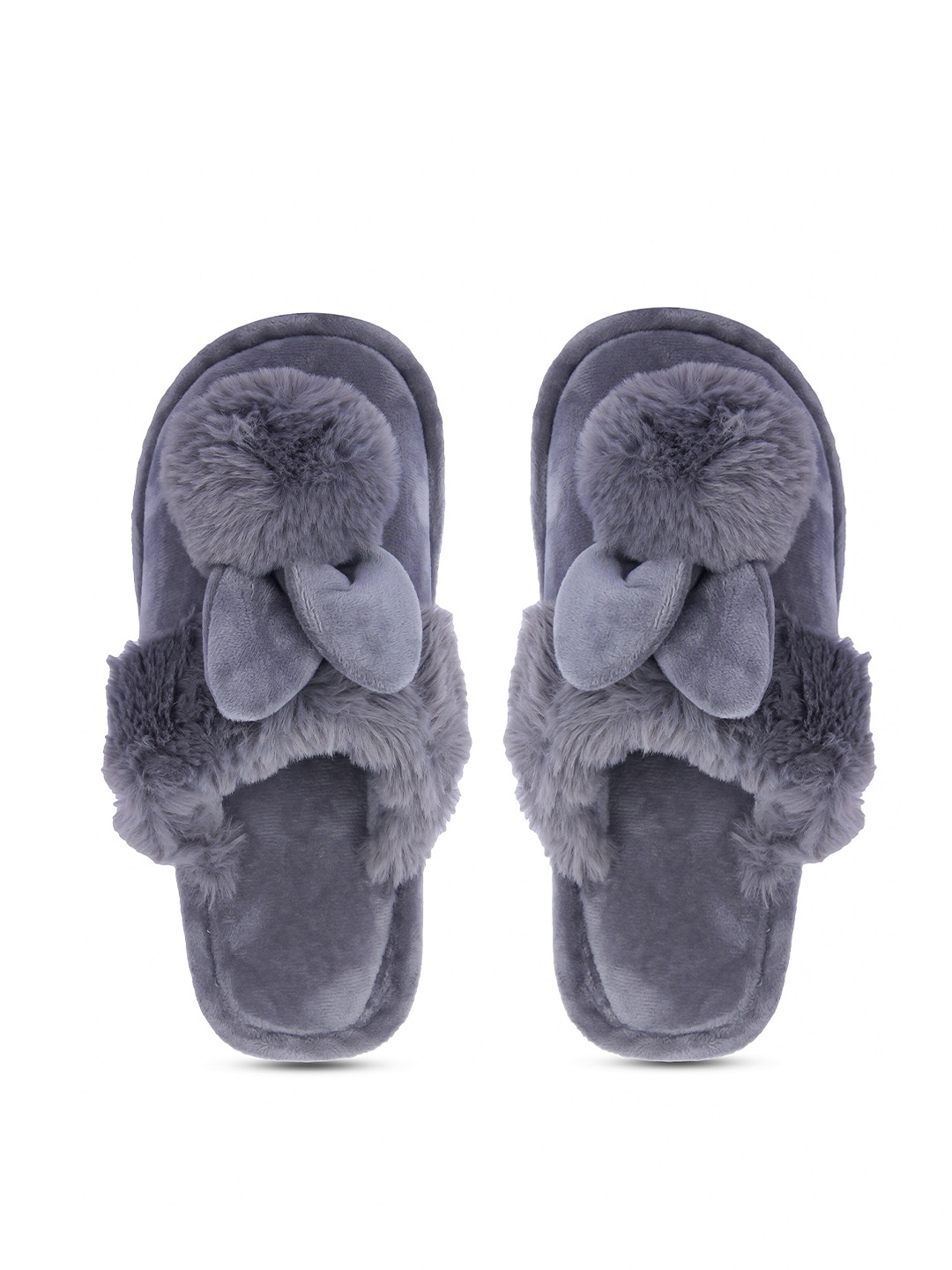 

Brauch Women Grey Fur Room Slippers