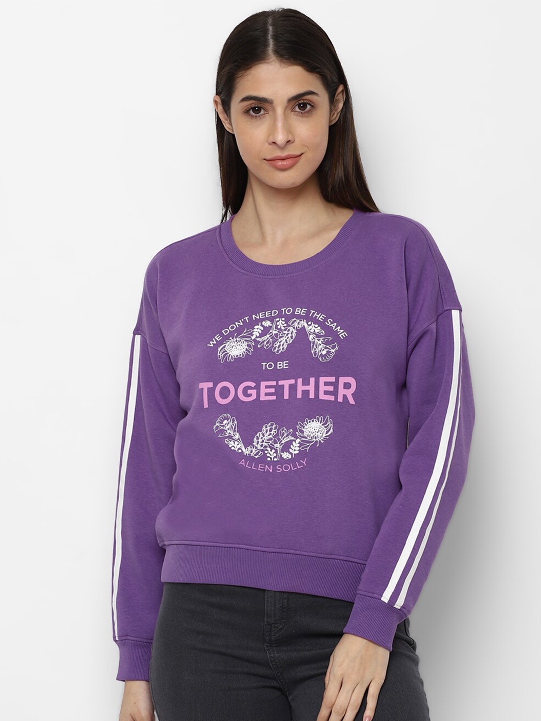 

Allen Solly Woman Women Purple & White Printed Sweatshirt