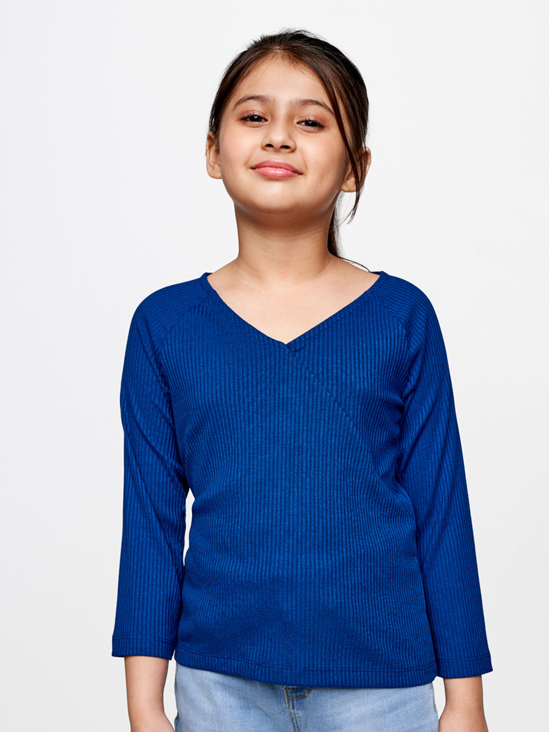 

AND Girls Navy Blue Wrap Top