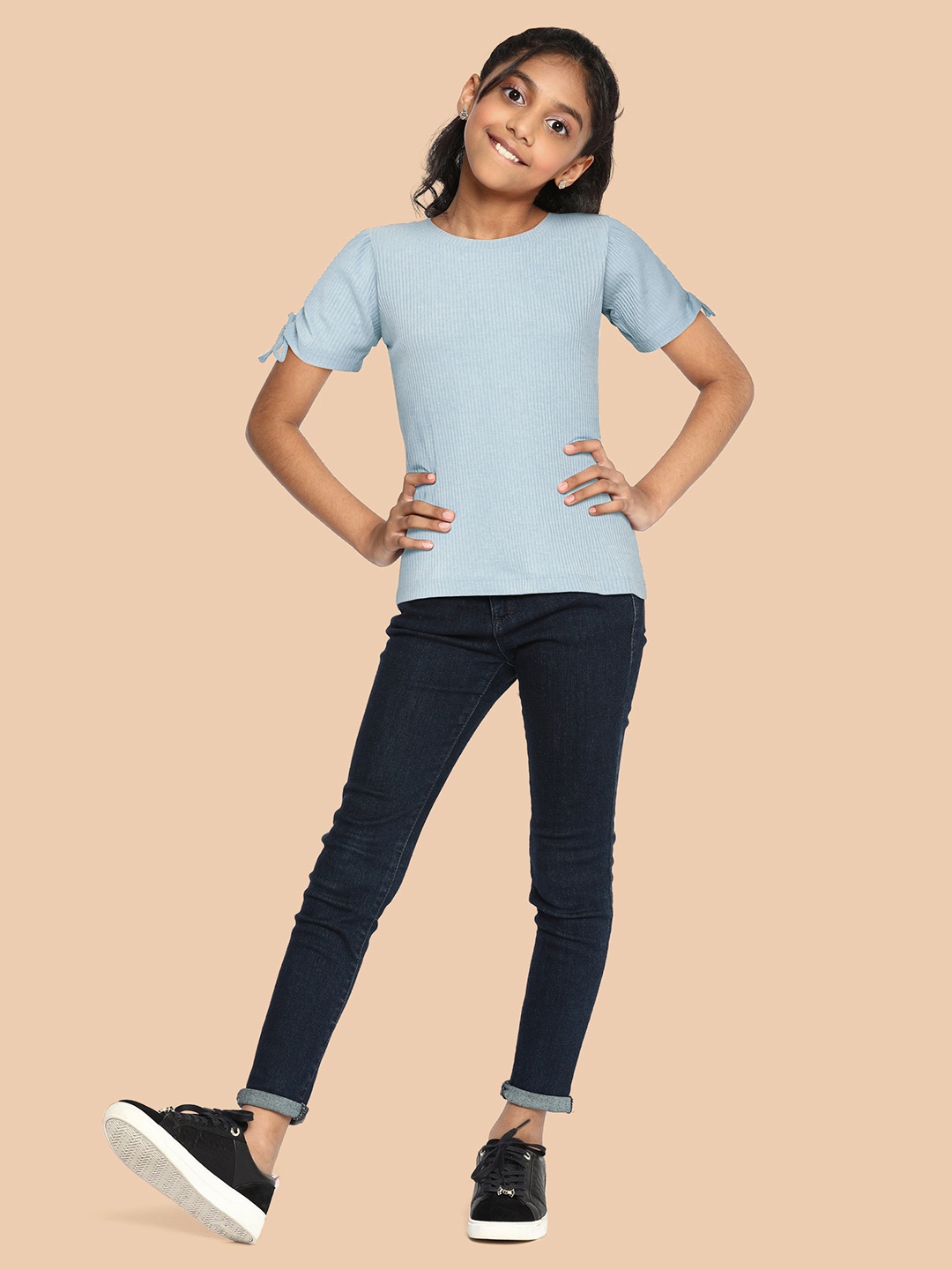 

AND Girls Blue Solid Top