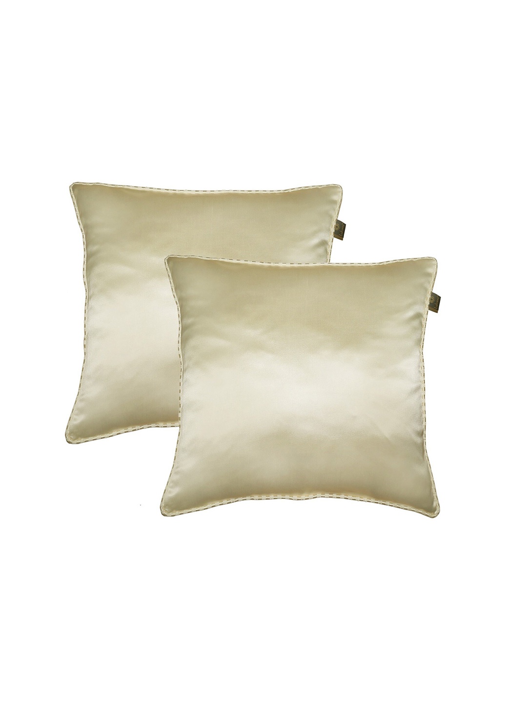 

Lushomes Off White & Silver-Toned Set of 2 Square Cushion Covers