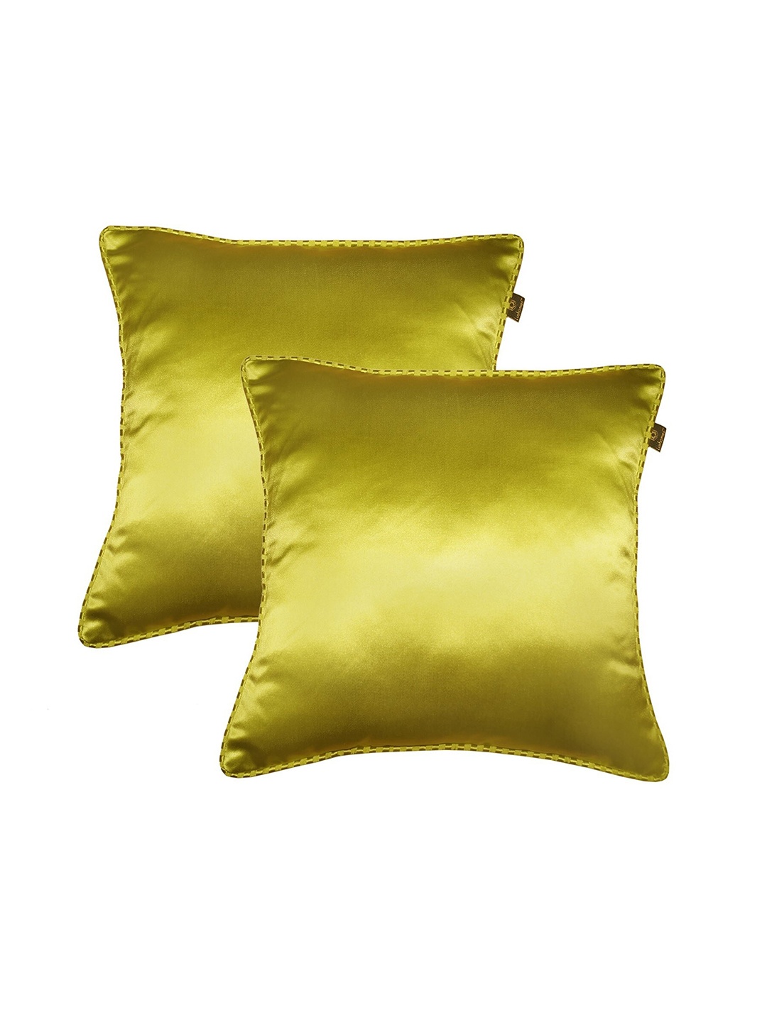 

Lushomes Yellow & Gold-Toned Set of 2 Square Cushion Covers