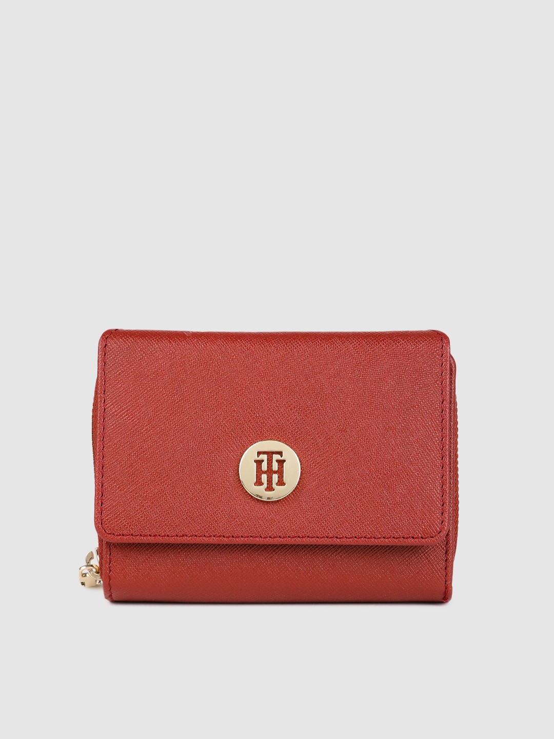 

Tommy Hilfiger Women Red Leather Three Fold Wallet