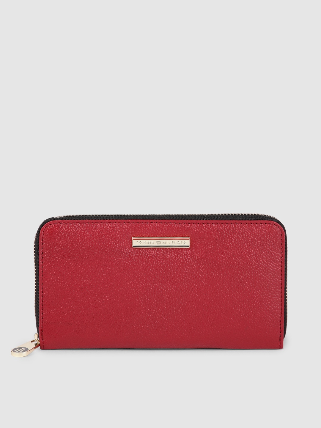 

Tommy Hilfiger Women Red & Black Leather Zip Around Wallet
