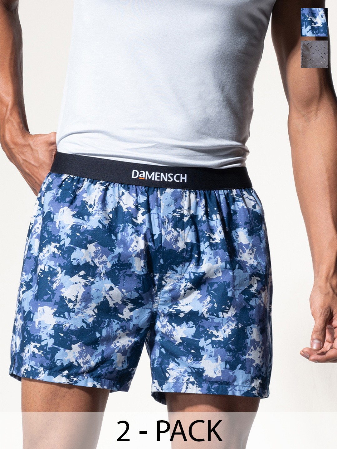 

DAMENSCH Men Pack Of 2 Ultralight Boxers, Blue