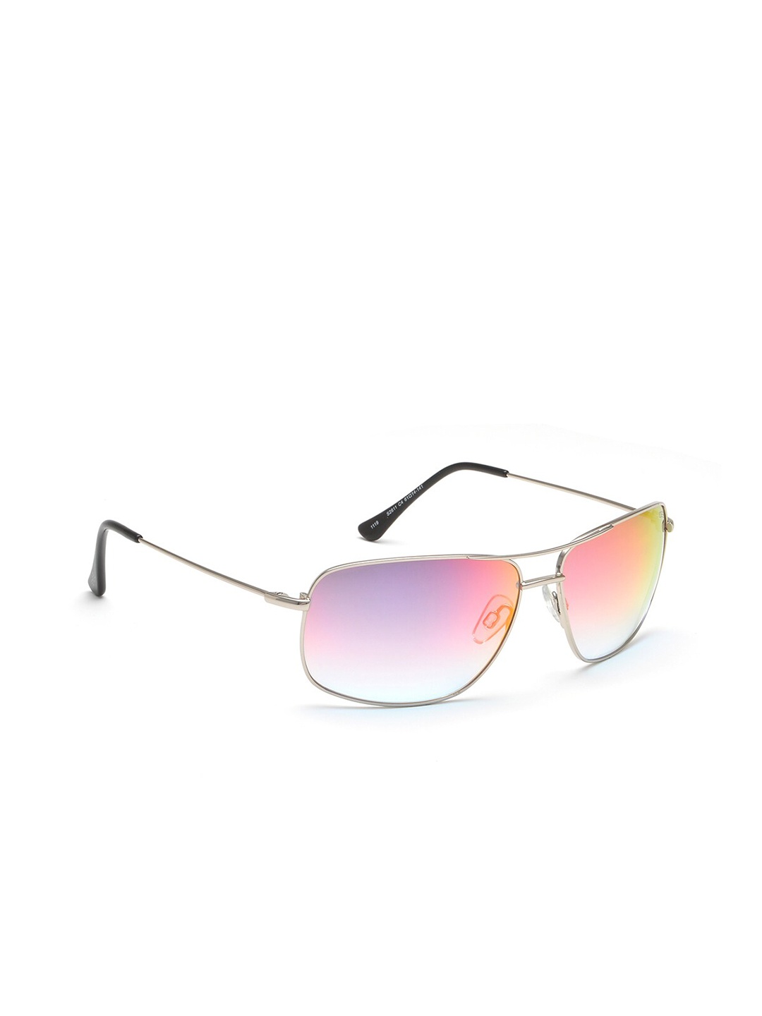 

IDEE Men Silver-Toned Rectangle Sunglasses with Polarised Lens, Pink