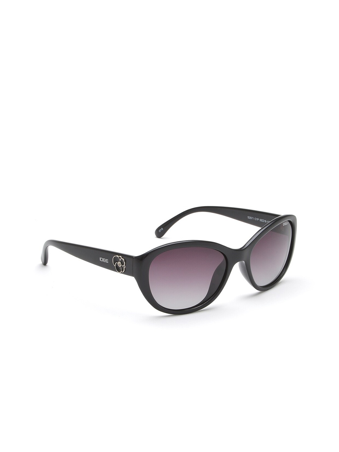 

IDEE Women Purple Lens & Black Oval Sunglasses with Polarised Lens IDS2571C1PSG