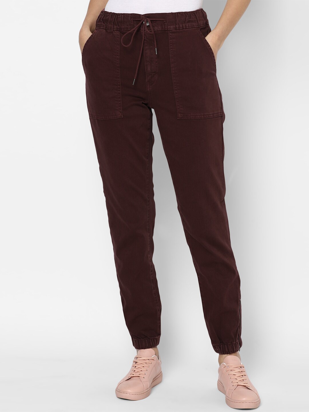 

AMERICAN EAGLE OUTFITTERS Women Burgundy Solid Skinny-Fit Jeggings