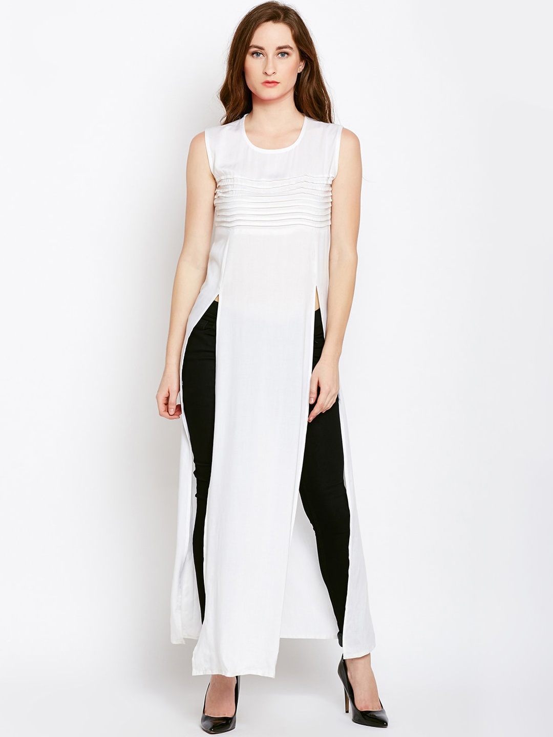 

TULIP 21 Women Off White Thread Work Kurta