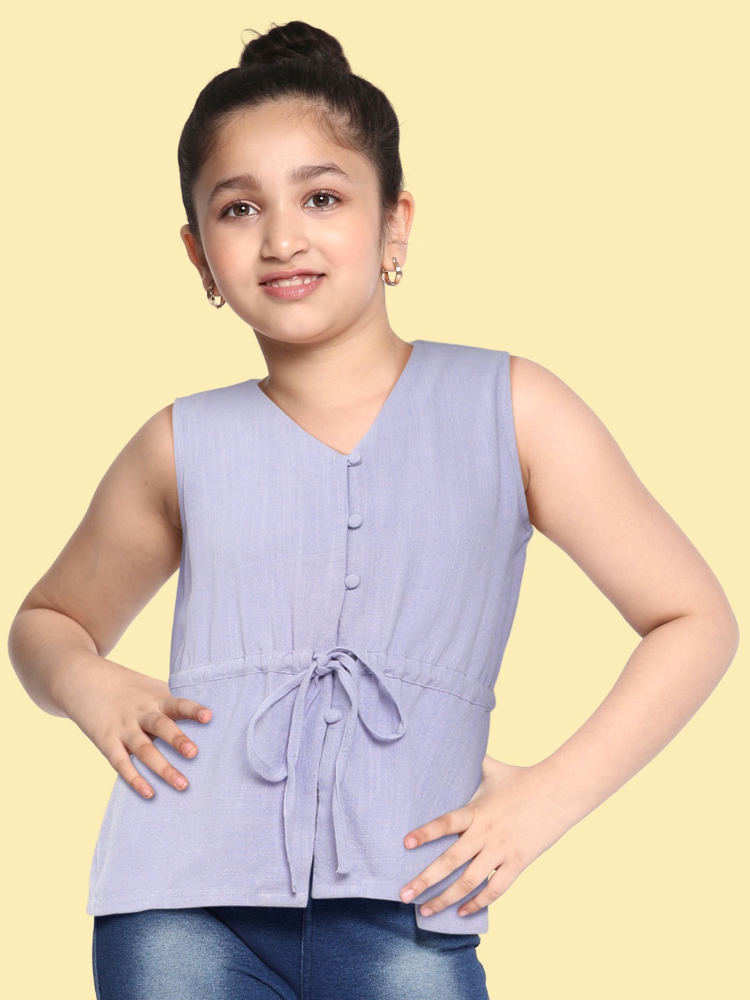 

AND Girls Lavender Solid Regular Top