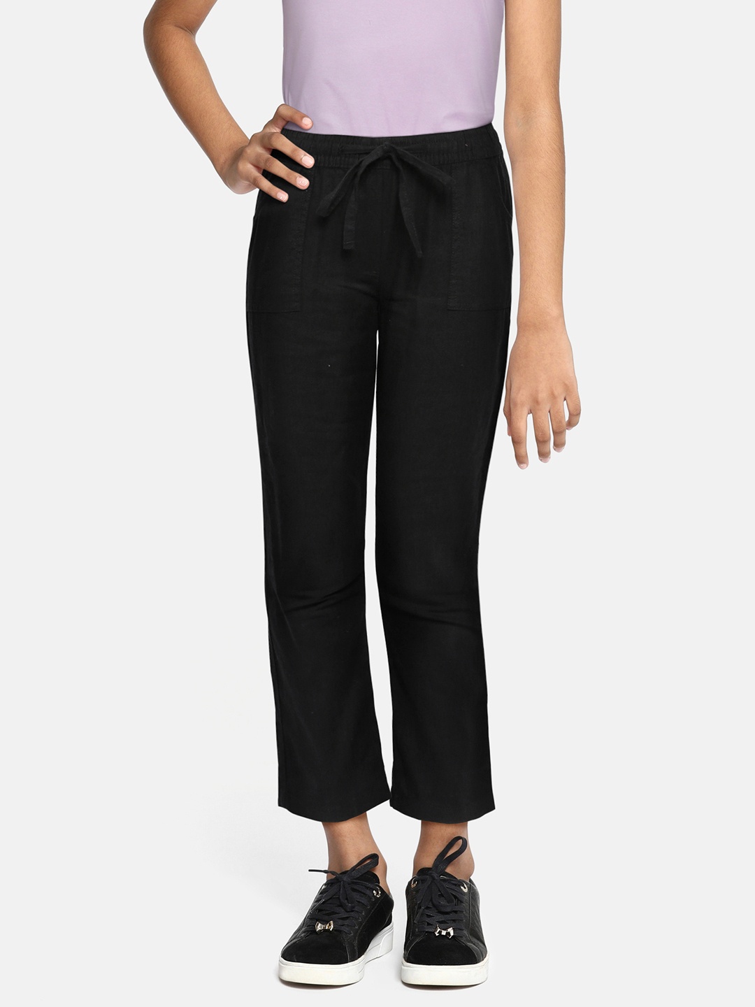 

AND Girls Black High-Rise Trousers