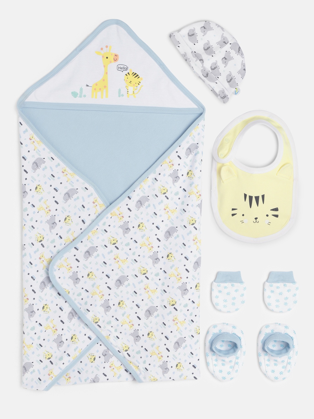 

Nejo Infant Boy Blue & White Newborn Starter Pack of 5